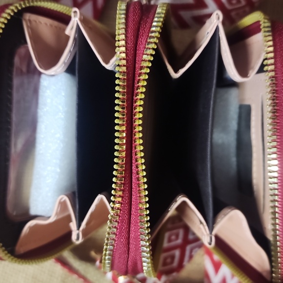 ENDAYCON Red Crossbody Phone Bag Synthetic Soft Leather Purse W Credit Card Slot - Picture 4 of 10